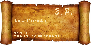 Bary Piroska névjegykártya